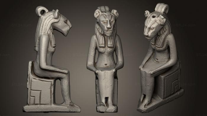 Египетские статуи и рельефы (Сехмет, STKE_0056) 3D модель для ЧПУ станка